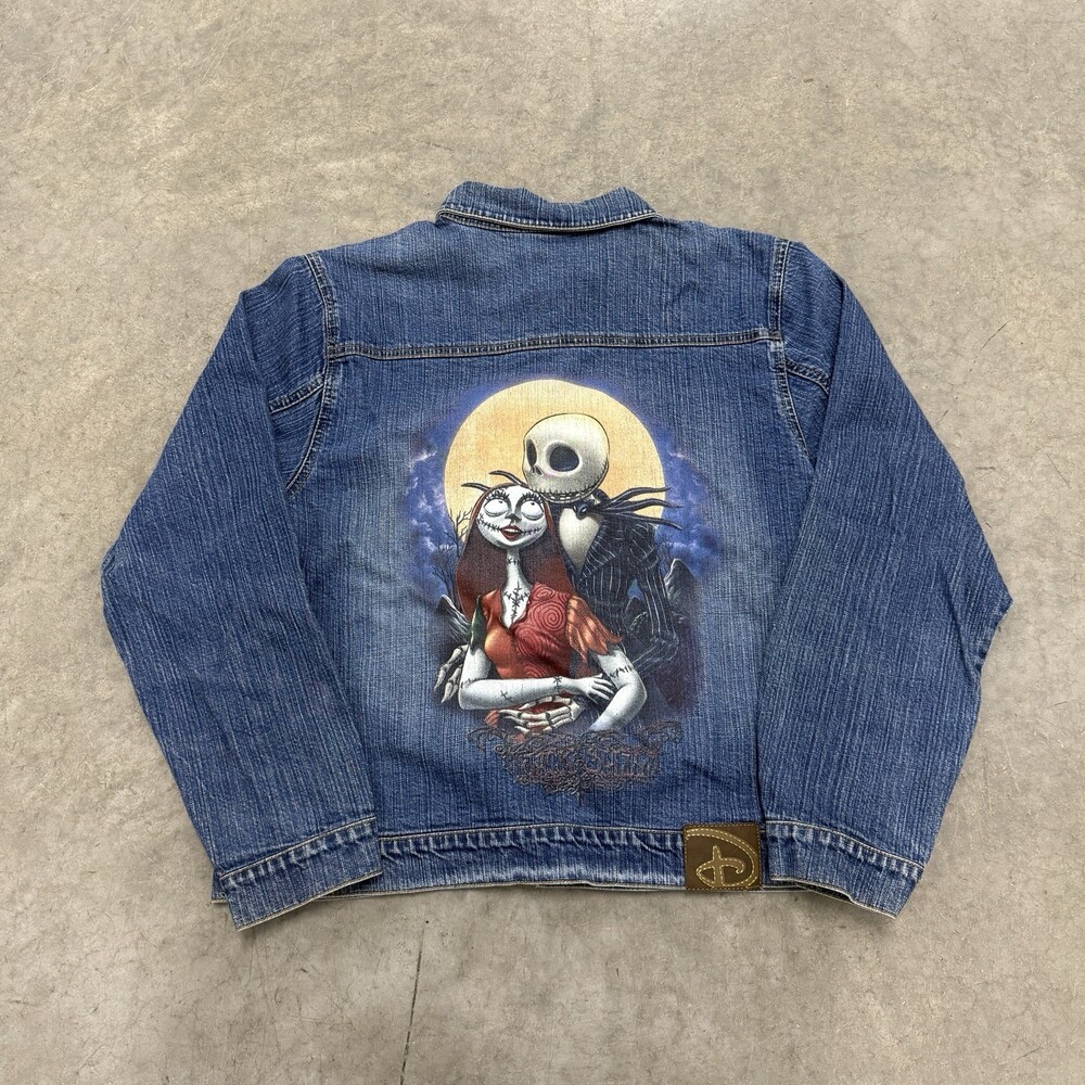 *RARE* Disney Nightmare Before Christmas Jack/Sally Denim Jacket XL